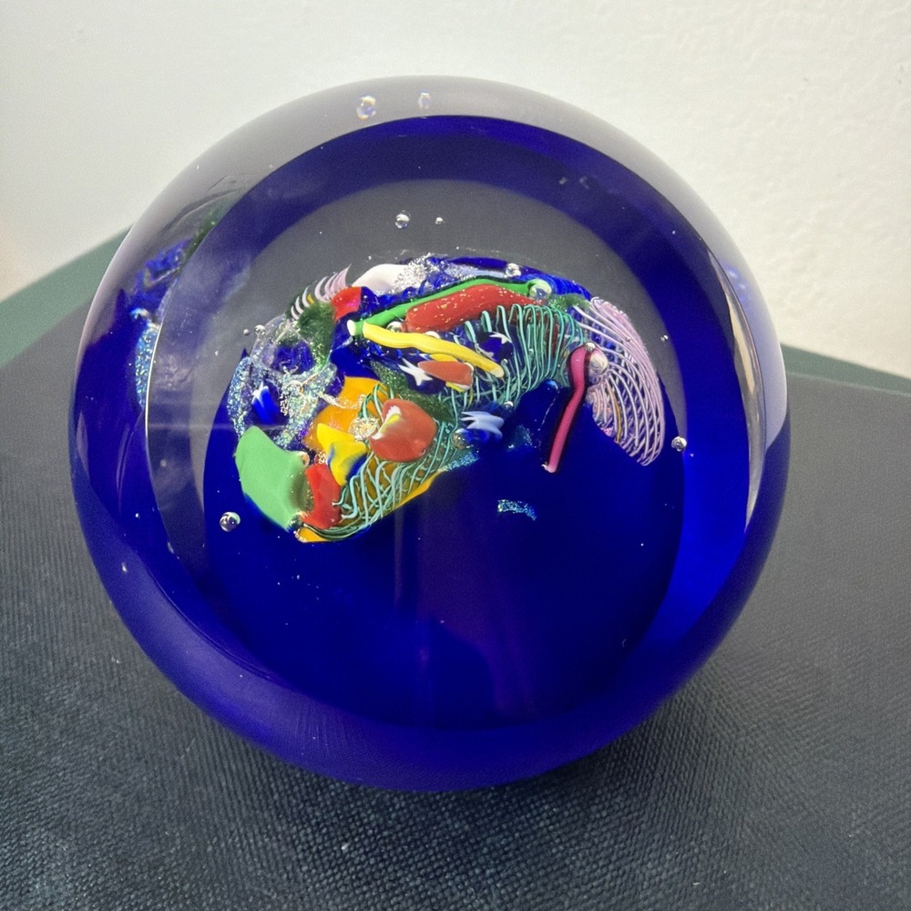 Glass Eye Studio "End Of The Day" Art Glass RARE Paperweight 2004 Confetti VTG - Picture 3 of 13